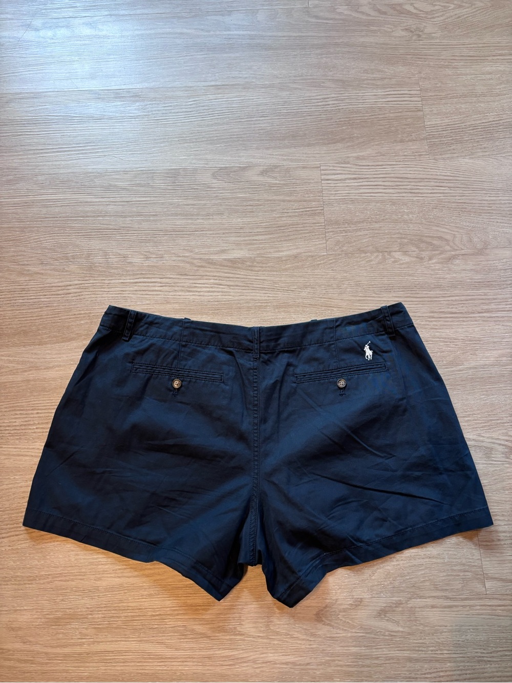 Polo Ralph Lauren Women's Sz 16 Navy Blue Twill Chino Short White Pony